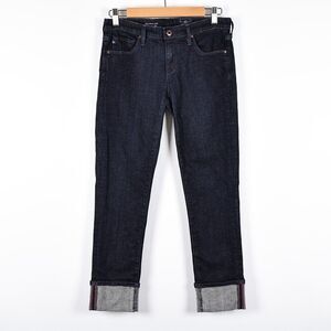 AG Adriano Goldschmied Jeans Stevie Cuff Womens‎ 27 Dark Indigo Slim Straight